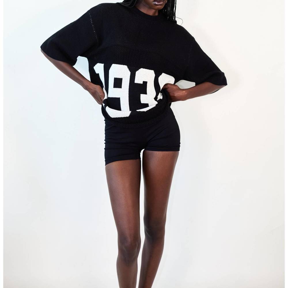 NEW KNOTWTR women's 1938 graphic t-shirt in black